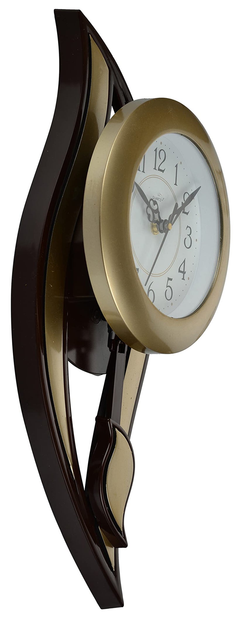 Harbour Analog Latest Stylish New Models Wall Clock with Pendulum for Home Living Room Hall Bedroom (Size Height 42.5 X Width 17.5 cm)- Home Decor Big Size Wall Clock MJ AD 18 - 4, Gold, King - Image 3