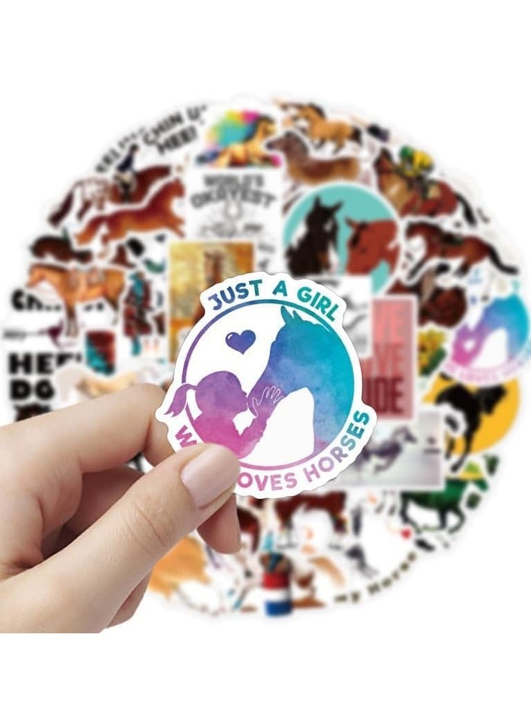 100 Pcs Horse Stickers for Kids Girls Women, Cool Horse Party Favors & Decorations Gifts, Waterproof Stickers for Water Bottle Laptop Scrapbook - Image 3