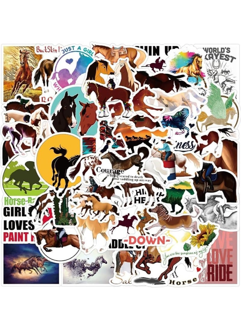 100 Pcs Horse Stickers for Kids Girls Women, Cool Horse Party Favors & Decorations Gifts, Waterproof Stickers for Water Bottle Laptop Scrapbook - Image 5