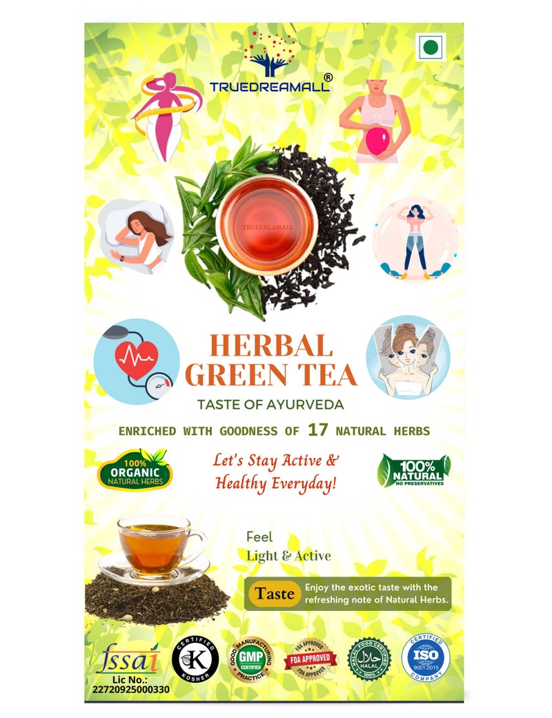 TRUEDREAMALL Herbal Green Tea- enriched with 17 Natural Herbs,100% Organic Herbs,Zero Calorie Herbs Herbal Tea Tin (150 g) - Image 5