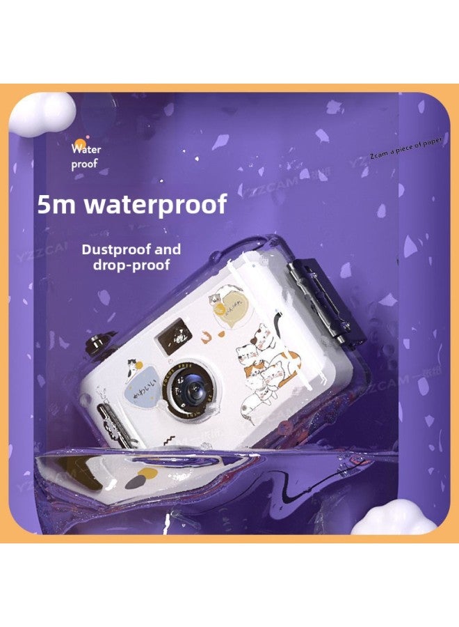 Fool Mini Retro Waterproof Film Camera Film Machine Children Cute Student Campus Camera-Body Color:Transparent Color-official Standard - Image 4