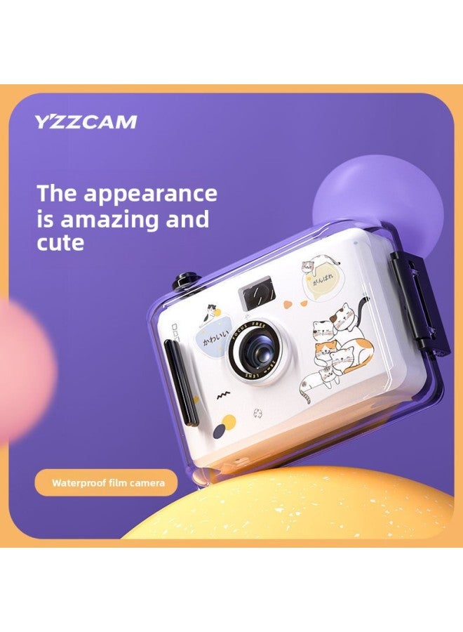 Fool Mini Retro Waterproof Film Camera Film Machine Children Cute Student Campus Camera-Body Color:Transparent Color-official Standard - Image 2