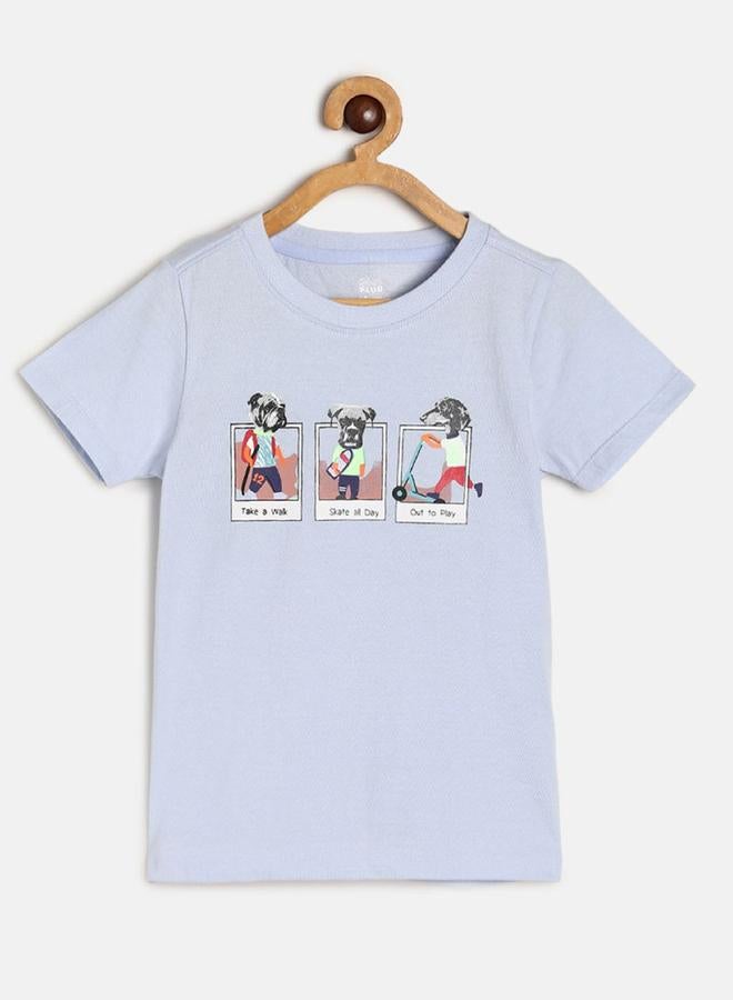 MINIKLUB Boys Printed Cotton Round Neck T-Shirt - Image 1
