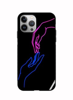 Protective Case Cover For Apple iPhone 12 Pro Max Hands In Neon Lights Design Multicolour