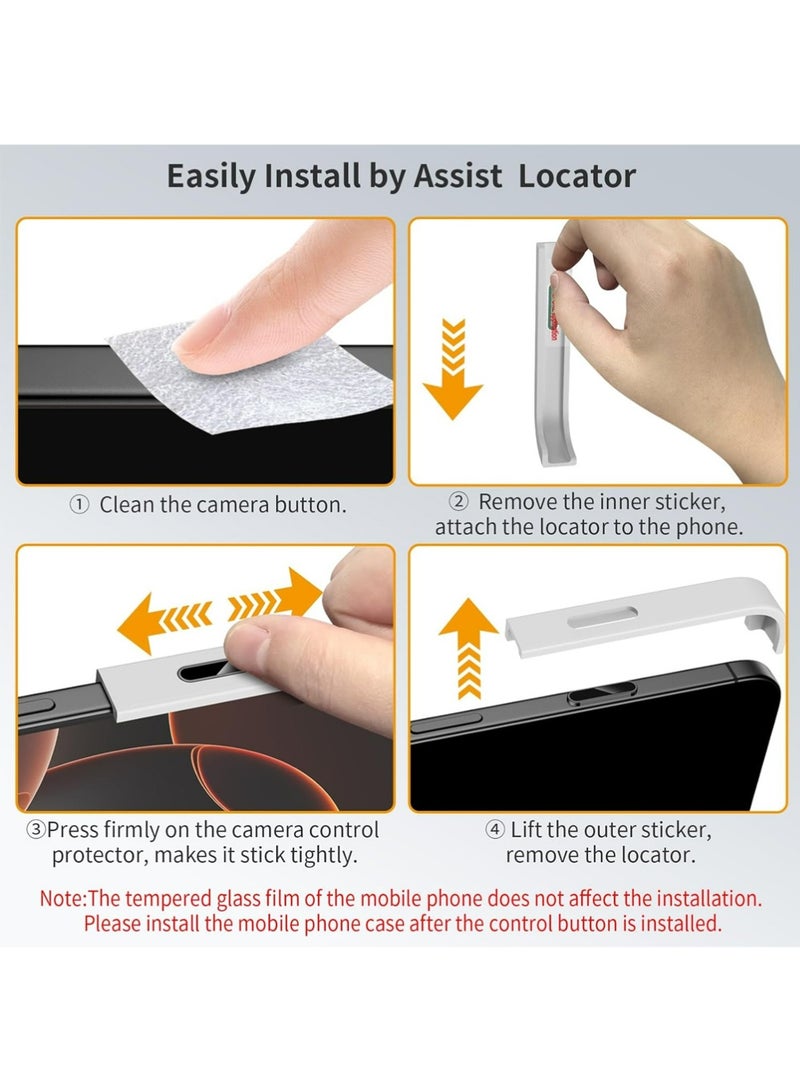 بولوز 2 حزمة واقي زر التحكم في الكاميرا لهاتف iPhone 17 Pro/Pro Max، غطاء واقي سعوي حساس ومقاوم للخدش ومزود بميزة المحاذاة التلقائية، يتناسب مع زر التقاط الصور بالضغط الجانبي لهاتف Apple، أسود - Image 4