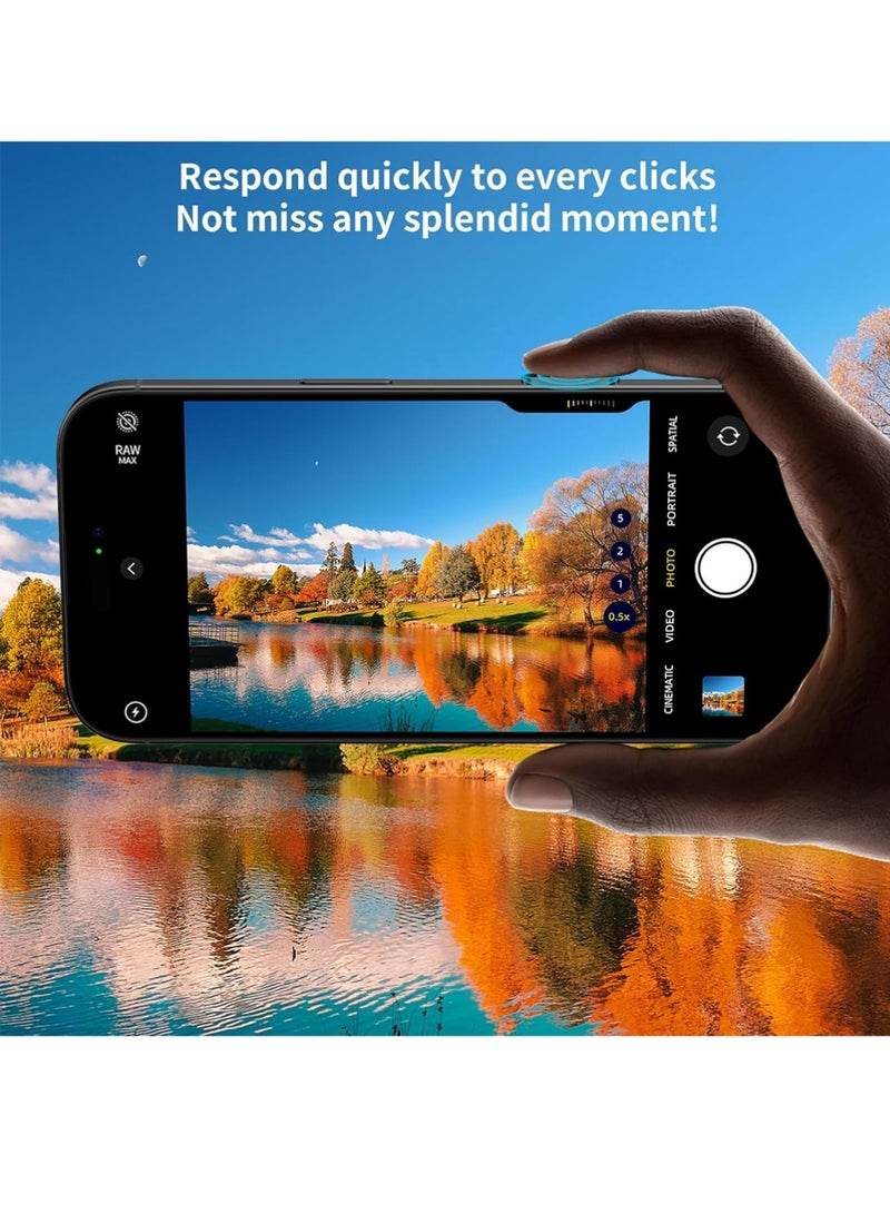 بولوز 2 حزمة واقي زر التحكم في الكاميرا لهاتف iPhone 17 Pro/Pro Max، غطاء واقي سعوي حساس ومقاوم للخدش ومزود بميزة المحاذاة التلقائية، يتناسب مع زر التقاط الصور بالضغط الجانبي لهاتف Apple، أسود - Image 5