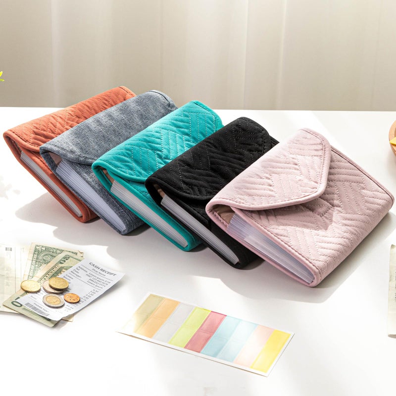 FRECOLSH Fabric Receipt Organizer 7X5 - Receipt Holder 12 Pockets - Money Organizer - Elegant Receipt Holder - Coupon Holder - Cash Organizer - Envelope Organizer - Small Accordion File Organizer - Image 5