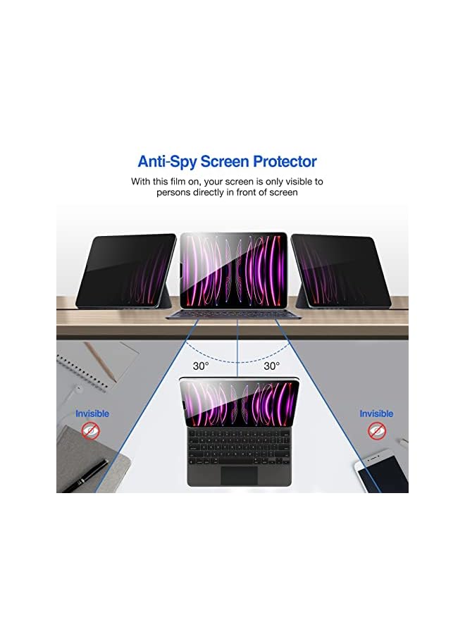 Procases For Ipad Pro 12.9 Inch Privacy Screen Protector 6Th 5Th 4Th 3Rd Generation 2022 2021 2020 2018, Anti-Spy Tempered Glass Screen Film Guard For Ipad Pro 12.9" - Image 5