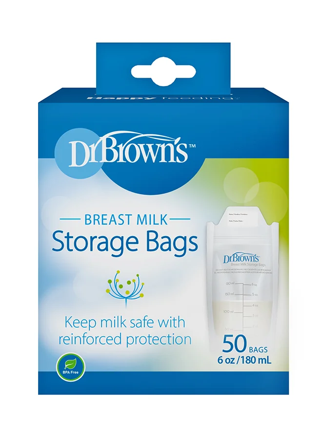 دكتور براونز Pack Of 50 Breastmilk Storage Bags 180 ML