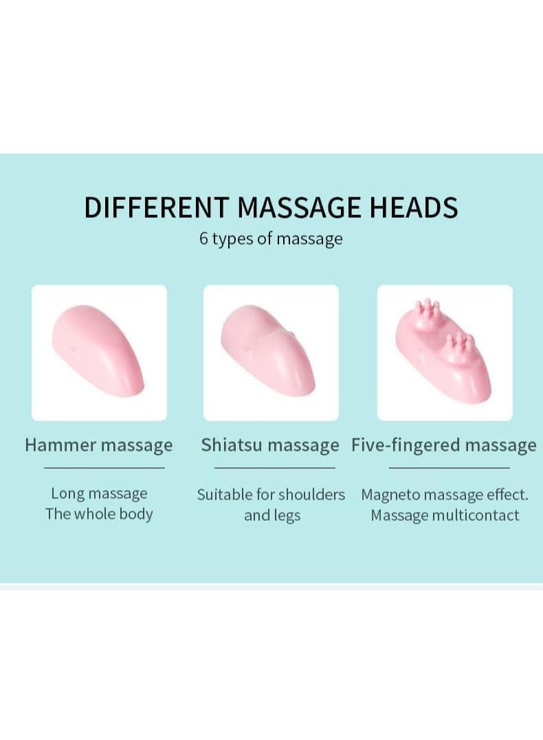 مساج يدوي كهربائي ممتعدد الاستخدامات مع رؤوس تدليك قابلة للتبديل لراحة واسترخاء العضلات - Image 4