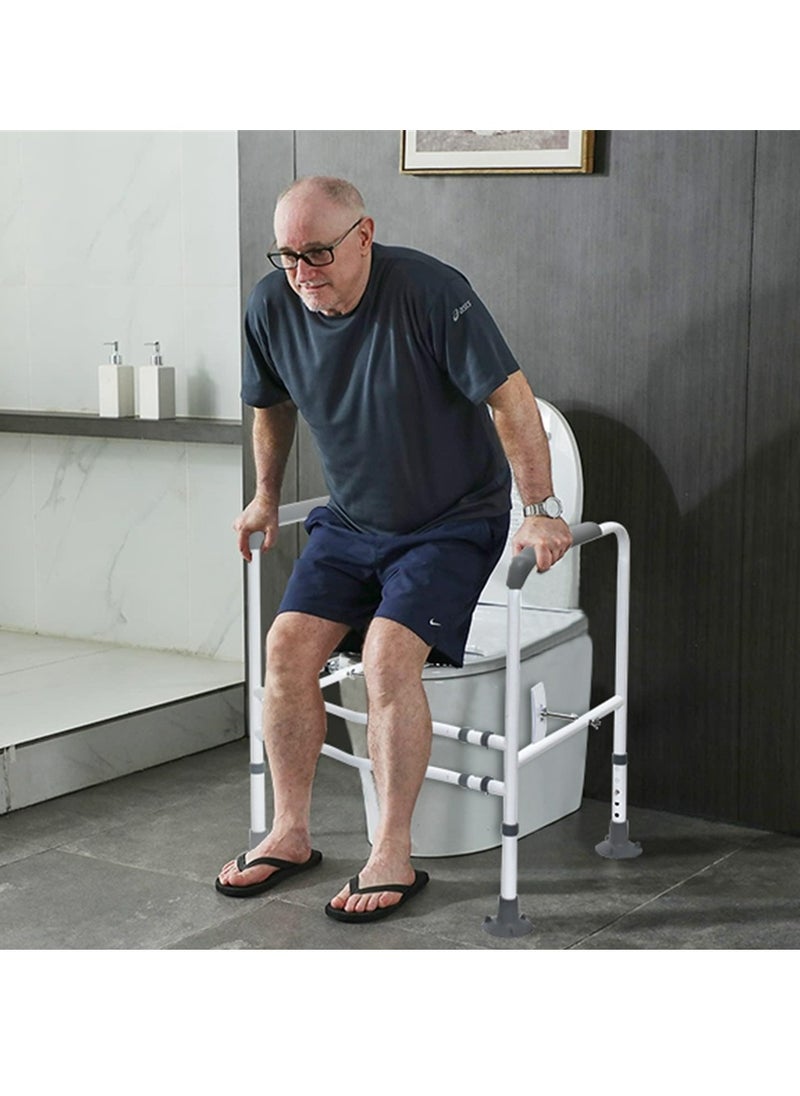 Cool Baby Style - COOLBABY Toilet Safety Bar For The Elderly Easy to Install Adjustable Width And Height Toilet Safety Frame Bathroom Auxiliary Bar With Handrails - Image 1