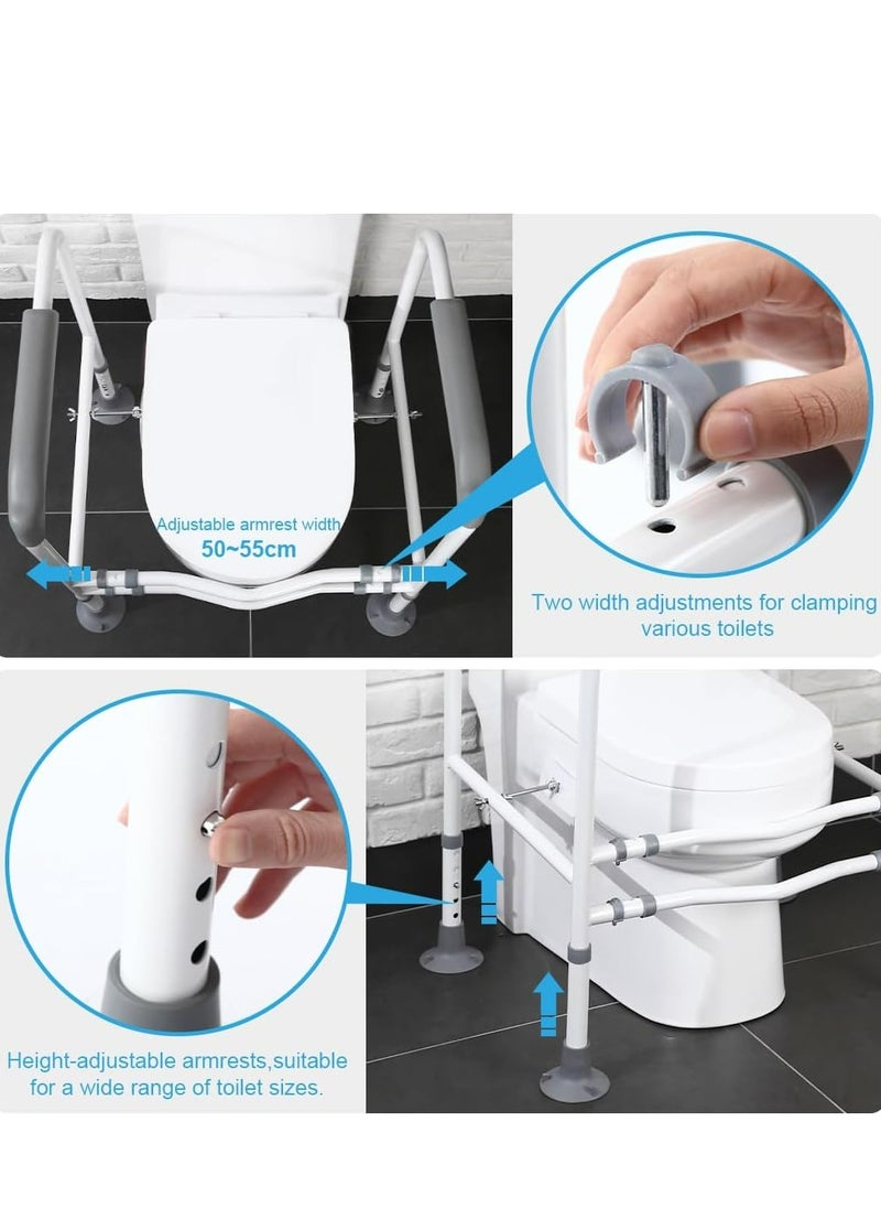 Cool Baby Style - COOLBABY Toilet Safety Bar For The Elderly Easy to Install Adjustable Width And Height Toilet Safety Frame Bathroom Auxiliary Bar With Handrails - Image 1