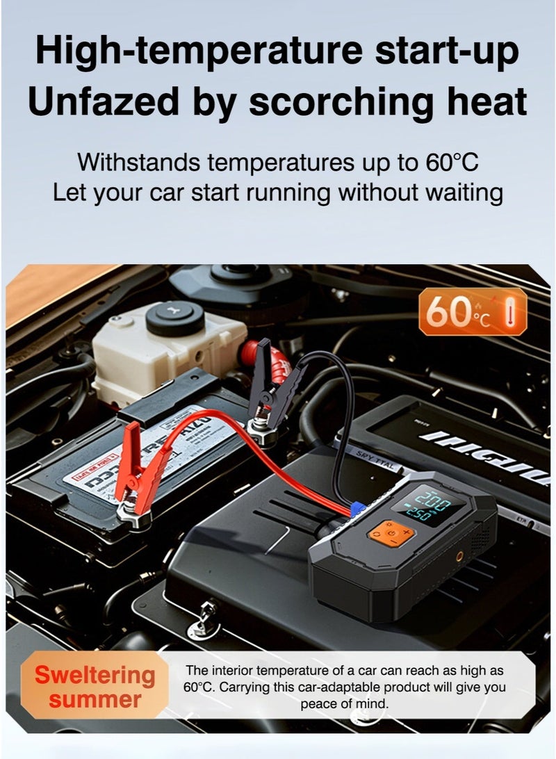 Digisand Jump Starter with Air Compressor, 3000A 12V Car Battery Jumper Starter Portable (6.0 Gas/3.0L Diesel) with 150PSI Cordless Auto-Shutoff Tire Inflator With Smart Jumper and LED Torch for Cars, Pickup Trucks, Bicycles and Get a Free Car Interior Light for Gift. - Image 5