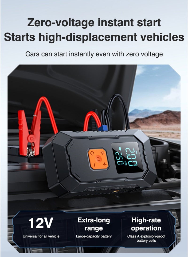 Digisand Jump Starter with Air Compressor, 3000A 12V Car Battery Jumper Starter Portable (6.0 Gas/3.0L Diesel) with 150PSI Cordless Auto-Shutoff Tire Inflator With Smart Jumper and LED Torch for Cars, Pickup Trucks, Bicycles and Get a Free Car Interior Light for Gift. - Image 3