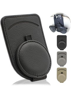 Rock Pow Sunglass Holder for Car Visor Magnet Adsorbed Sunglasses Holder for Car Accessories Parts Leather Car Sunglass Holder Car Visor Sunglasses Clip for Glasses Cards  - Image 1