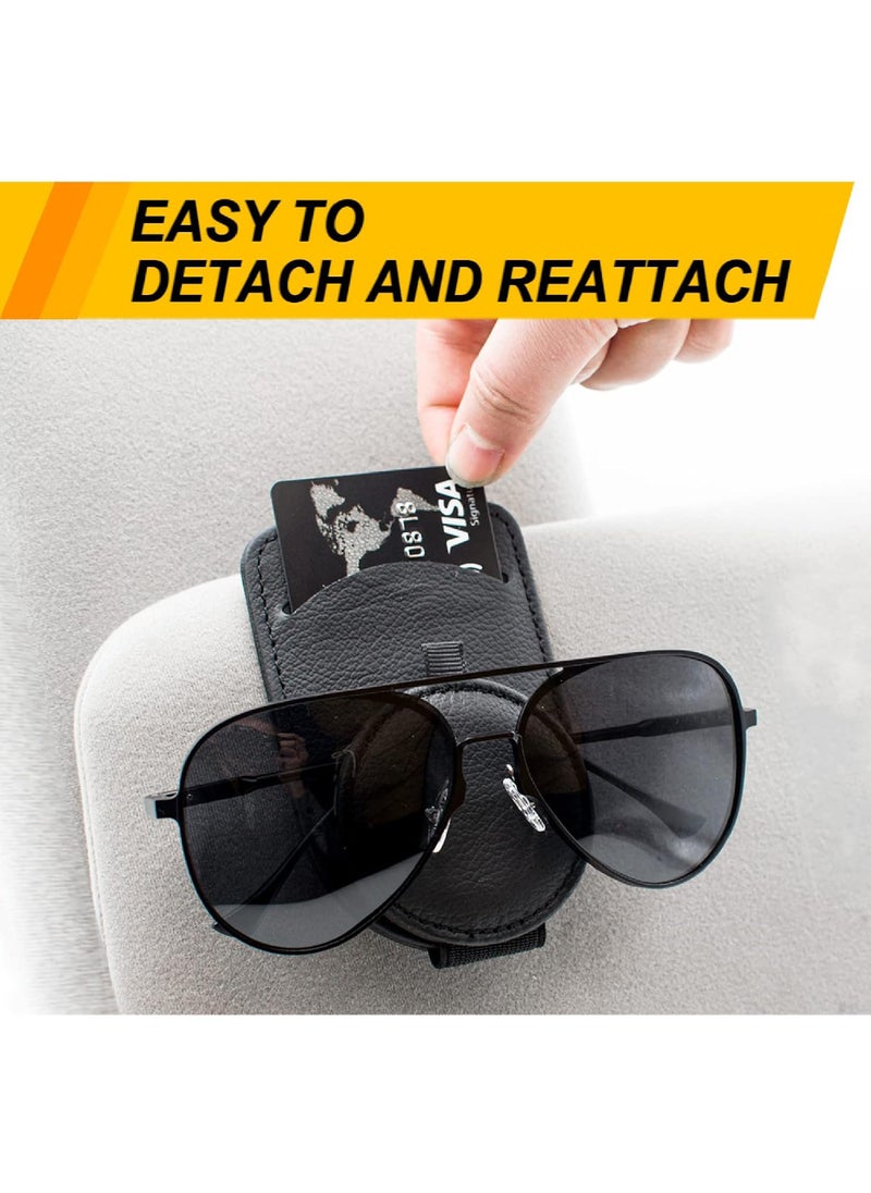 Rock Pow Sunglass Holder for Car Visor Magnet Adsorbed Sunglasses Holder for Car Accessories Parts Leather Car Sunglass Holder Car Visor Sunglasses Clip for Glasses Cards  - Image 3