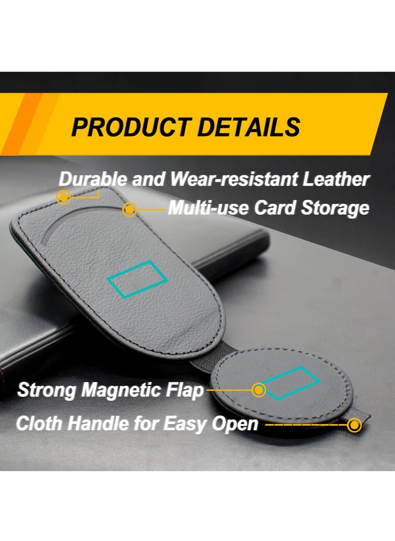Rock Pow Sunglass Holder for Car Visor Magnet Adsorbed Sunglasses Holder for Car Accessories Parts Leather Car Sunglass Holder Car Visor Sunglasses Clip for Glasses Cards  - Image 5