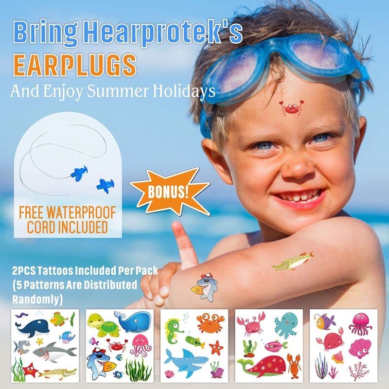 Hearprotek 2 Pairs Swimming Ear Plugs for Kids, Soft Reusable Water earplugs for Kids Swimming Bathing and Other Water Sports - Image 4
