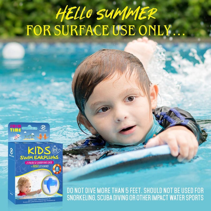Hearprotek 2 Pairs Swimming Ear Plugs for Kids, Soft Reusable Water earplugs for Kids Swimming Bathing and Other Water Sports - Image 5
