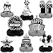 Pajean 8 Pieces Sliver and Black Birthday Party Honeycomb Centerpieces Sliver Black Table Centerpieces Decorations Table Centerpiece Sign for Kids Adults Party Supplies - Image 2