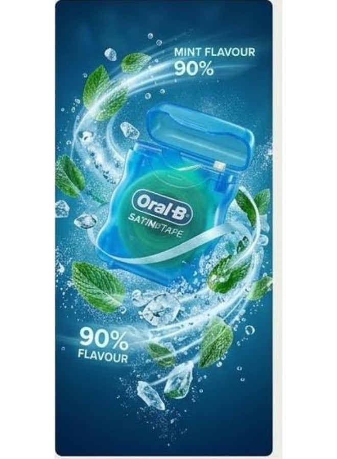 Oral-B Satin Tape Dental Floss Mint Flavor 25 Meters 90% ( packaging may vary ) - Image 3