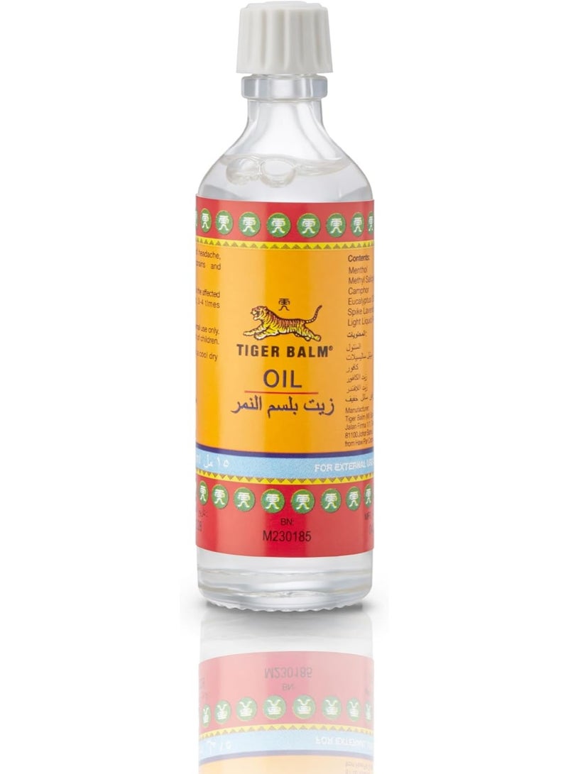 TIGER Balm Oil | Fast and Effective Relief Of Headache, Stuffy Nose, Sprains and Rheumatic Pain | Concentrated Formula Of Natural Herbal Ingredients | 15ml 2 packs - Image 2