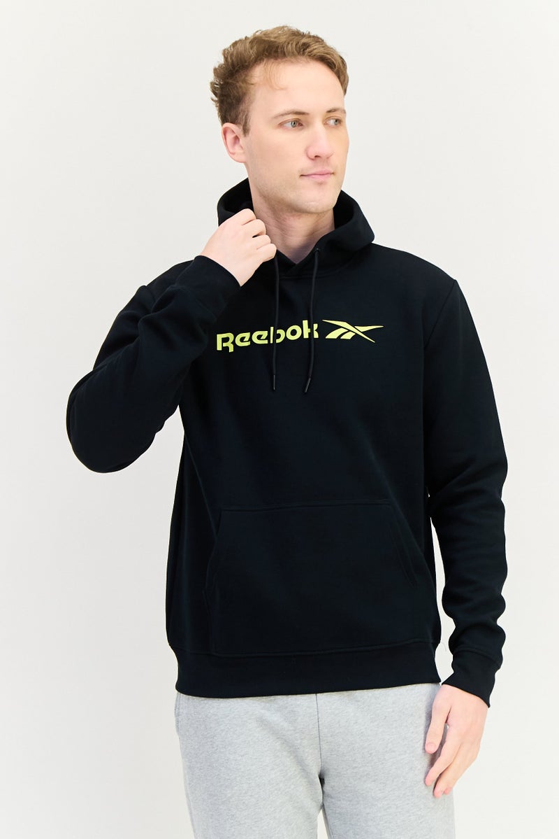 Reebok Men Sportswear Fit Long Sleeve Outdoor Poly Hoodie, Black - Image 1