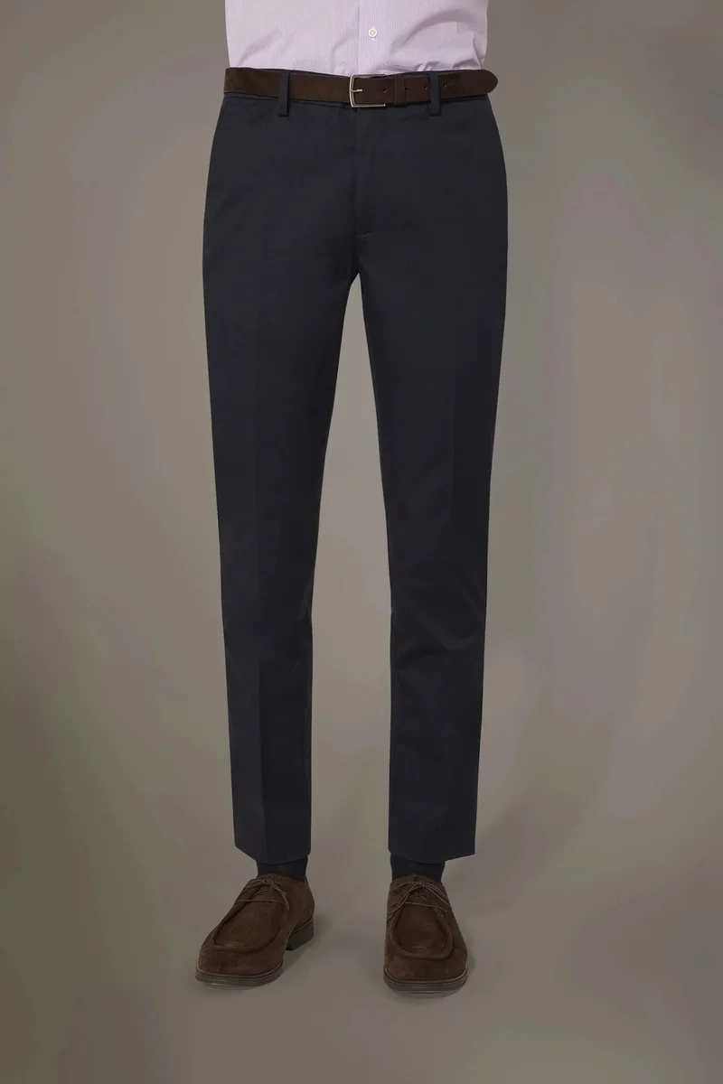 Doppelganger  Regular fit trousers in twill construction - DK Blue for Men | Best Price UAE