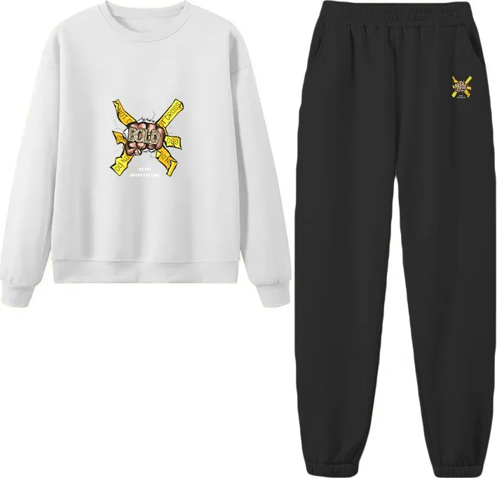 DogFish Tracksuit Oversize Bold Printed Tracksuit White
