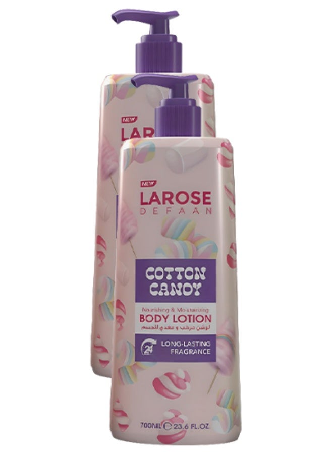 La Rose 2 Pieces Cotton Candy Nourishing & Moisturizing Body Lotion Long Lasting Fragrance 700ml - Image 1