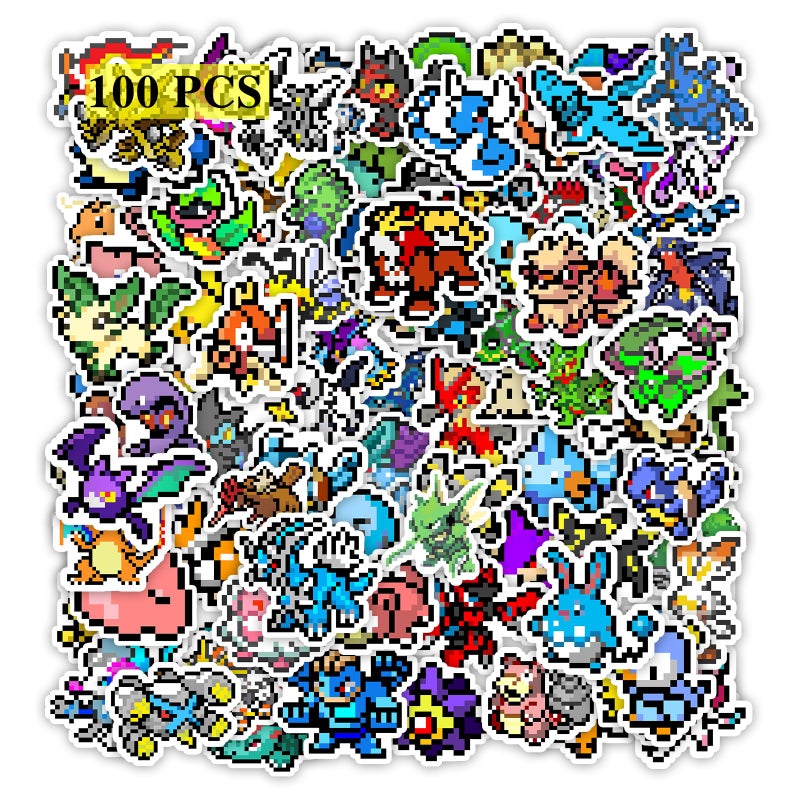 Pounchi Retro Video Game Stickers 100 Pcs Cute Pixel Game PVC Sticker Gifts for Laptop Water Bottle Skateboard Party Supplies Decorations Teens Kids - Image 2