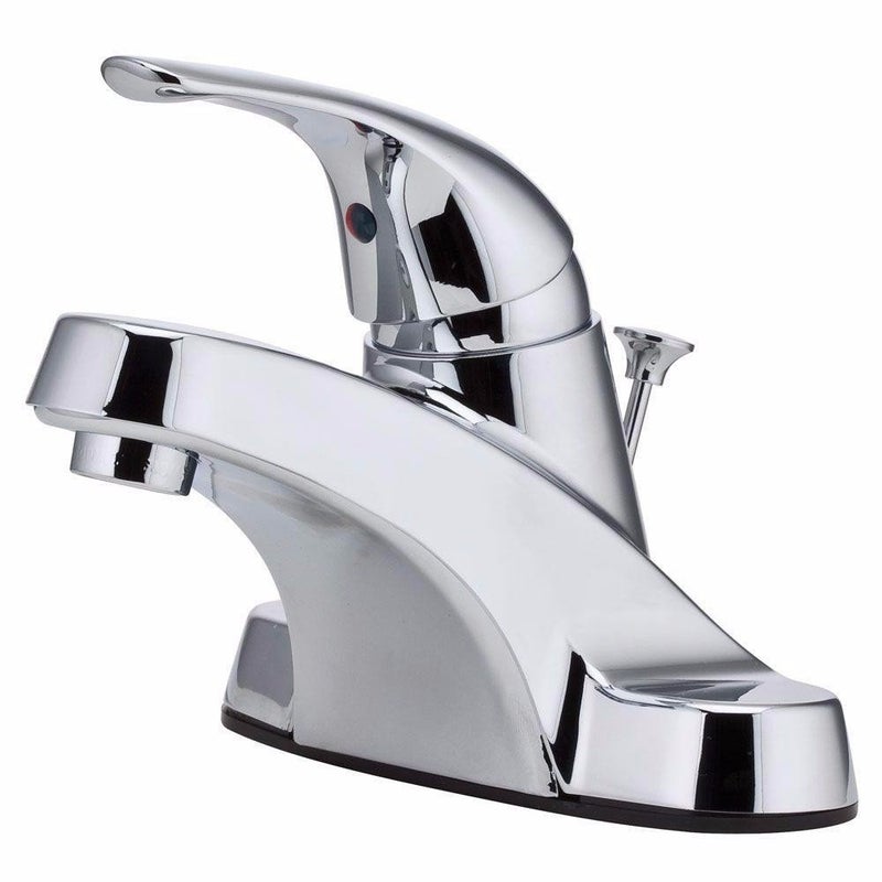 Pfister LG1428000 Pfirst Series Single Control 4 Inch Centerset Bathroom Faucet in Polished Chrome WaterEfficient Model