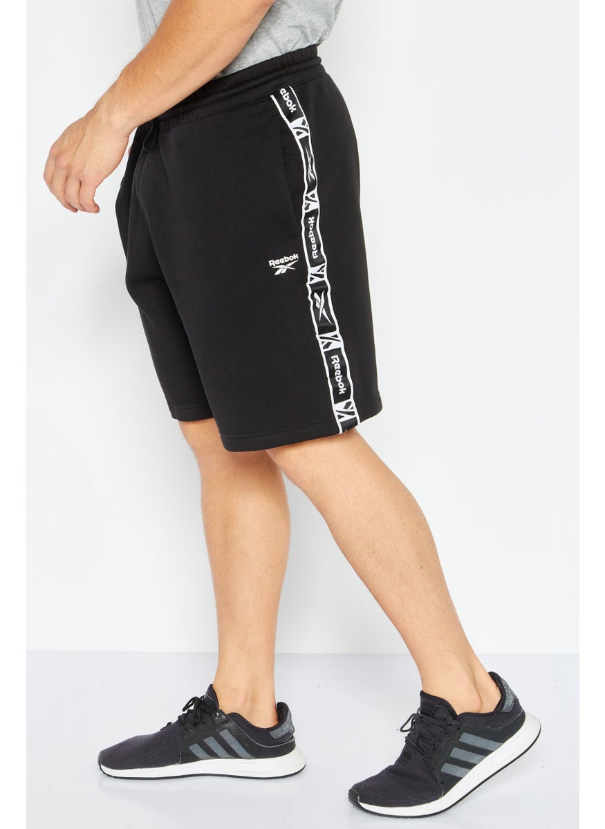 Reebok Men Sportswear Fit Brand Logo Training Shorts, Black  - Image 3