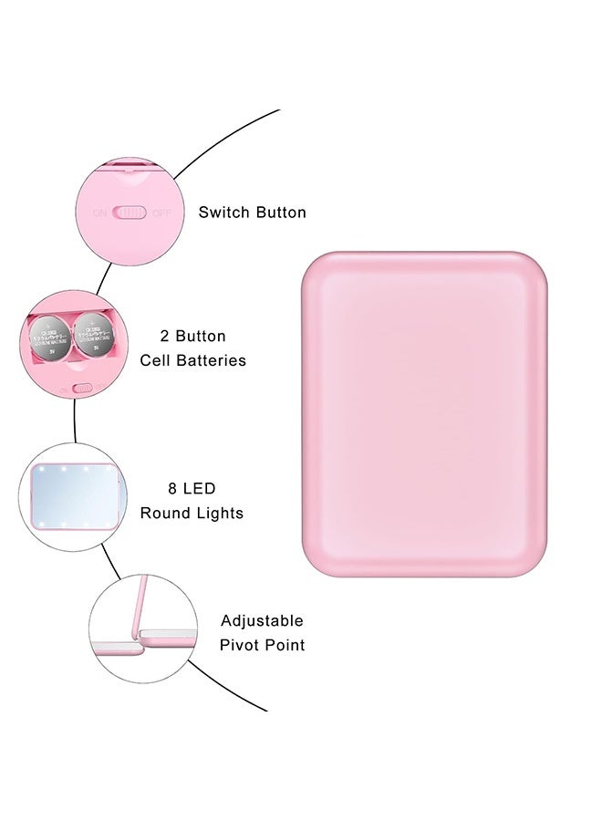 Compact Mirror, LED Travel Makeup Mirror with 1X/2X Magnification – Portable Lighted Pocket Mirror for Handbag  Purse, Small Illuminated Compact for Beauty  Touch-Ups - Image 2