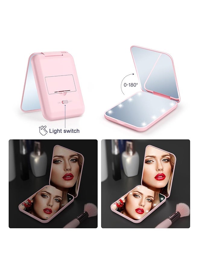 Compact Mirror, LED Travel Makeup Mirror with 1X/2X Magnification – Portable Lighted Pocket Mirror for Handbag  Purse, Small Illuminated Compact for Beauty  Touch-Ups - Image 4