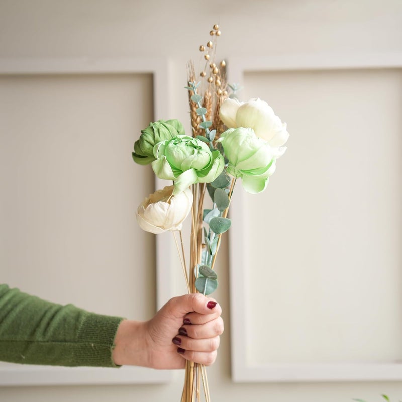 Arte Casa Arte Casa Dried Flower Minimal Peony Bunch Elegant Flower Bunch Perfect for Minimalist Spaces Gift for Special Occasions Ideal for Anniversary Valentines Gift 1 Bunch Multicolor  - Image 1
