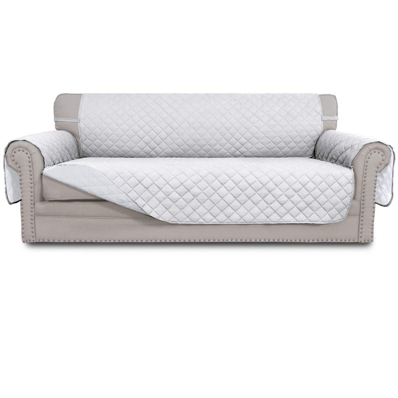 Easy-Going EasyGoing Reversible Oversized Couch Cover for 3 Cushion Couch Sofa Cover for Dogs Water Resistant Furniture Protector Cover with Foam Sticks for Pet Oversized Sofa WhiteWhite  - Image 1