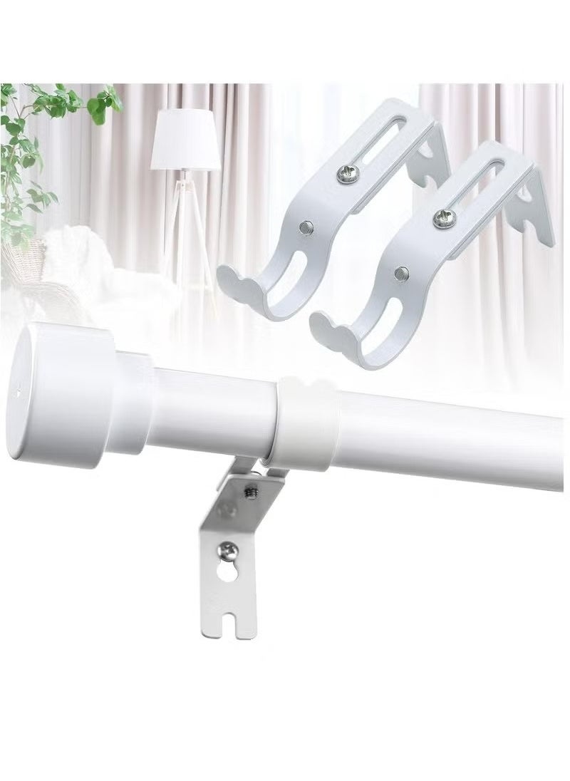 Generic 2pcs White Curtain Rod Brackets for Wall,Heavy Duty Curtain Rod Holders for 1 Inch Rod with Installation Screws  - Image 1