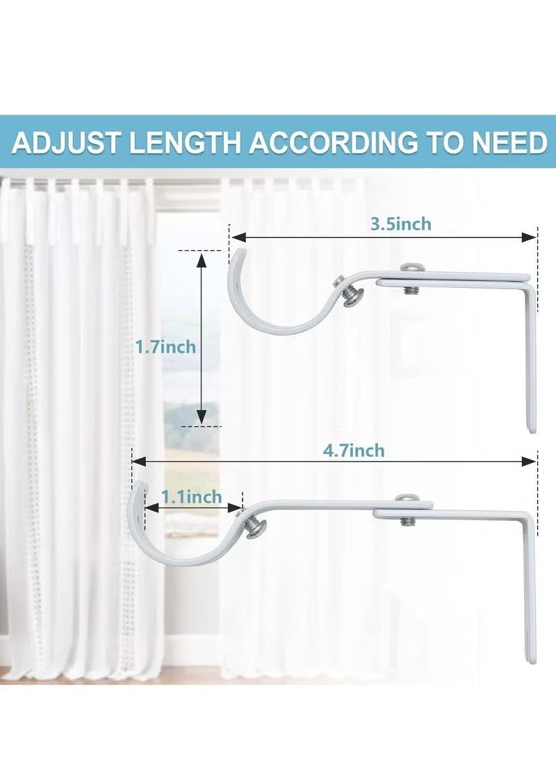 Generic 2pcs White Curtain Rod Brackets for Wall,Heavy Duty Curtain Rod Holders for 1 Inch Rod with Installation Screws  - Image 2