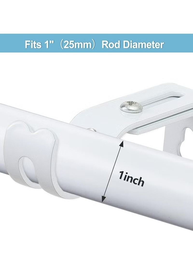 Generic 2pcs White Curtain Rod Brackets for Wall,Heavy Duty Curtain Rod Holders for 1 Inch Rod with Installation Screws  - Image 4