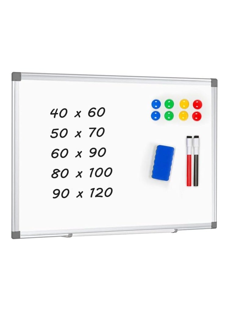 Magnetic Whiteboard Dry Erase Board, 50 x 70 cm, Wall Mountable White Board with Aluminum Frame  - Image 1