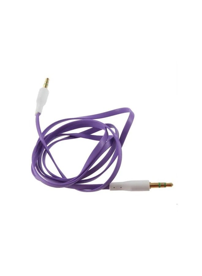 MATRIX - Aux Flat Audio Cable 3.5Mm Male To Male 1m Car Aux Auxiliary Cord Stereo Audio Cable Connector For Smartphones and Tablets Purple - Image 1