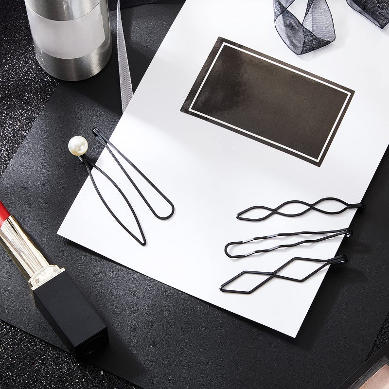 meekoo 10 Pieces Geometric Metal Hair Clips and Barrettes - Minimalist Hair Accessories for Women and Girls, Wedding, and Styling (Black) - Image 5