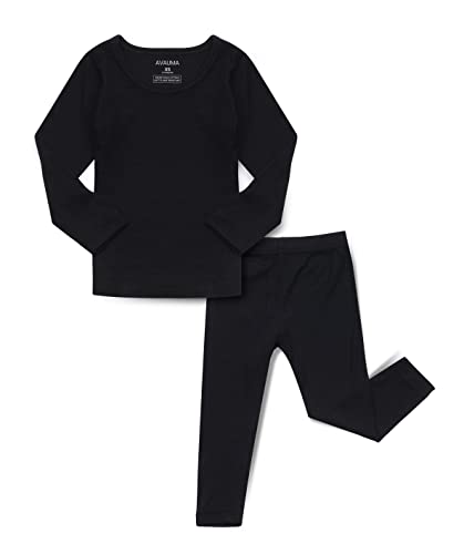 AVAUMA Baby Boys Girls Pajama Set Kids Toddler Snug fit Ribbed Sleepwear pjs for Daily Life Style (JS/Black(L)) - Image 1