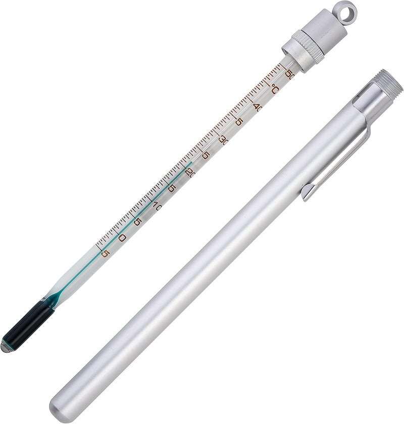 SP Scienceware SP Bel-Art, H-B Enviro-Safe Liquid-In-Glass Pocket Laboratory Thermometer; -5 to 50C, Closed Metal Case, Environmentally Friendly (B60570-1400) - Image 1