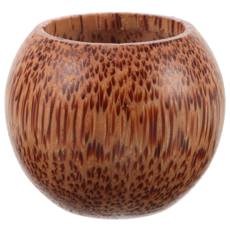 Coconut Wood Stemless Wine Beer Mug High Foot Round Drinking Cup for Home Party - Image 2