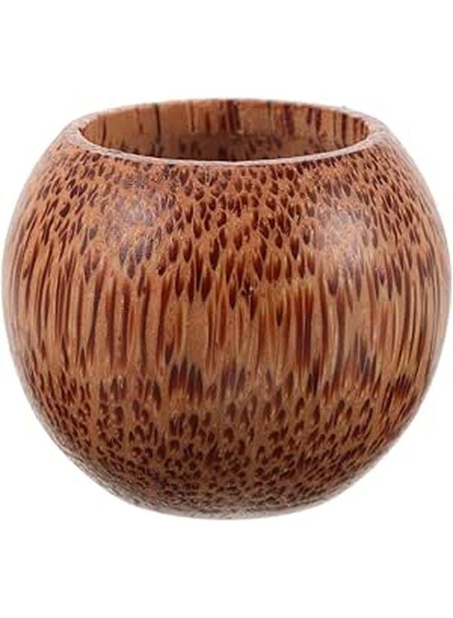 Coconut Wood Stemless Wine Beer Mug High Foot Round Drinking Cup for Home Party - Image 1