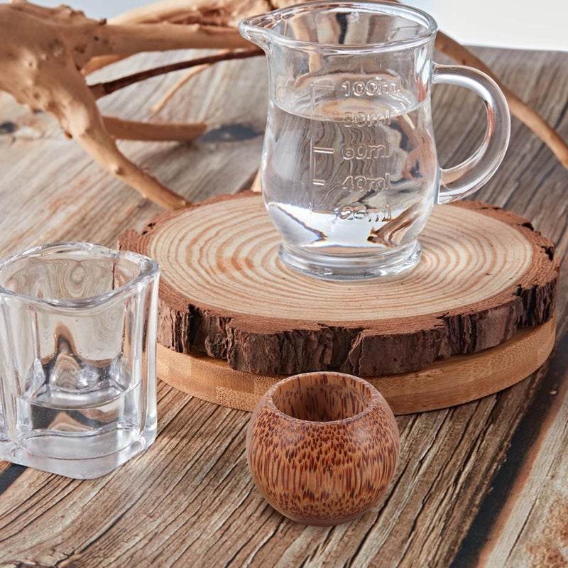 Coconut Wood Stemless Wine Beer Mug High Foot Round Drinking Cup for Home Party - Image 5