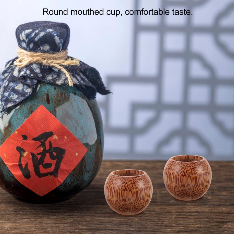 Coconut Wood Stemless Wine Beer Mug High Foot Round Drinking Cup for Home Party - Image 4