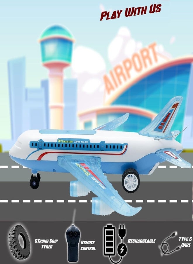 لعبة طائرة  A-787 RC مع أضواء وأصوات | عجلات دوارة | تصميم متعدد الألوان | سهولة التحكم | متينة وغير سامة | لعبة للأطفال من عمر سنتين إلى 8 سنوات (أبيض) - Image 3